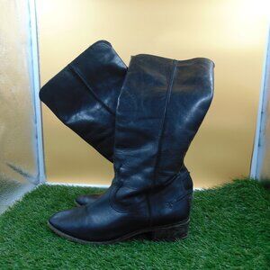 Frye Black Leather Riding Boots Size 10M Tall Pull On Classic